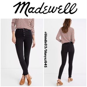 Madewell 9” high rise skinny jeans in black 28